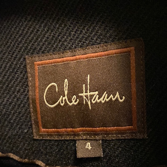 Ladies Wool Toggle Front Pea Coat Black size 4 - Picture 3 of 4